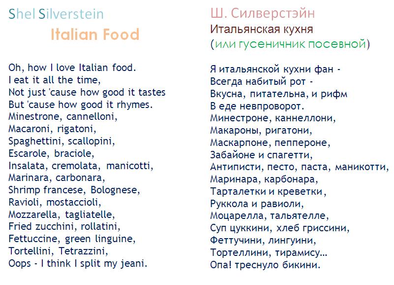 Стих на итальянском русскими буквами Стих на итальянском русскими буквами