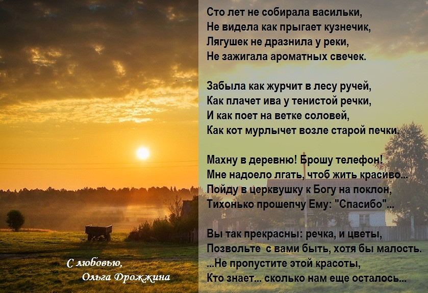 Стих я живу в деревне Стих я живу в деревне