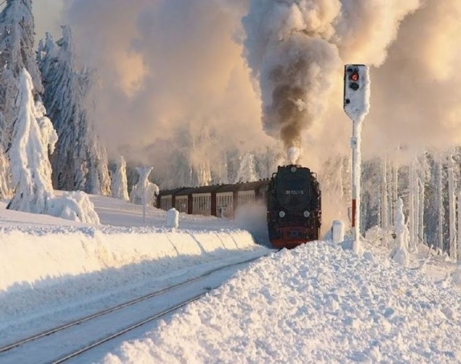  поезд зима
