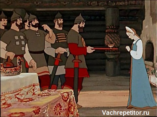 Сказка о мертвой царевне и о семи богатырях картинка раскраска Сказка о мертвой царевне и о семи