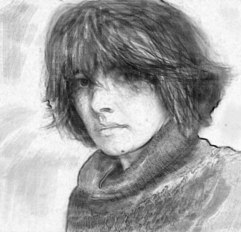 Оксана рисунок карандашом, днем