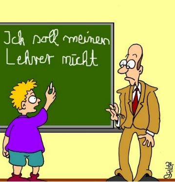 Lehrerin Mosen Cartoon Kuessen