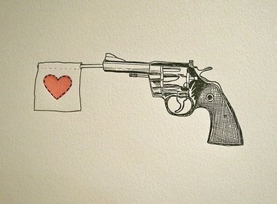 Обнимашки, открытка пистолеты любви
