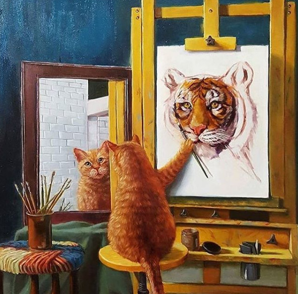Смешные нарисованые картинки с котами, для
